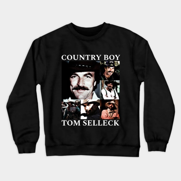 country style : tom selleck Crewneck Sweatshirt by hot_issue